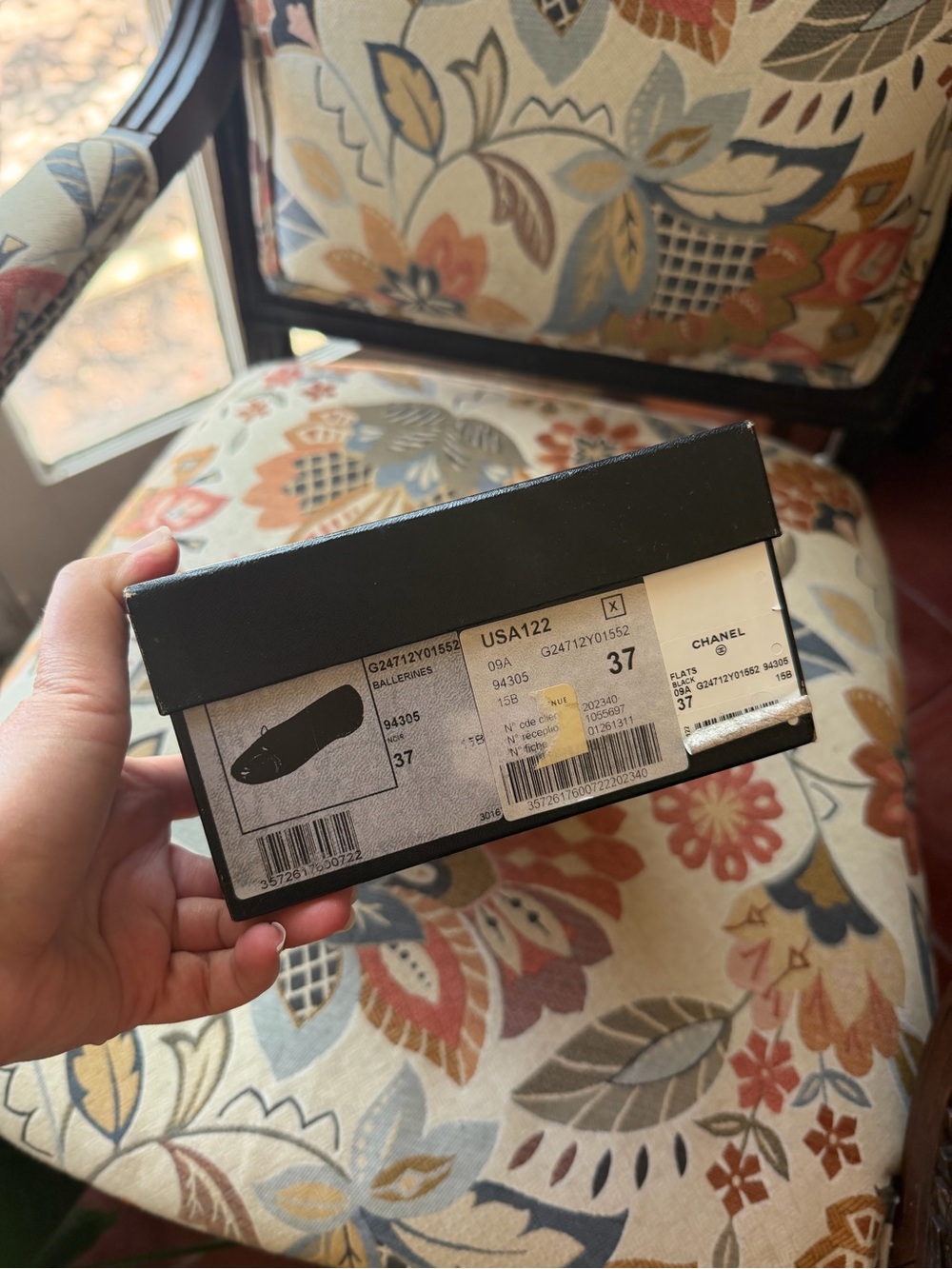 Chanel Black Leather CAMBON Ballet Flats with CC Logo, 2009, size 37, with box - Picture 6 of 6
